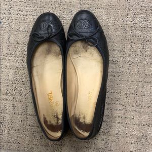 Black Chanel Flats sz 39